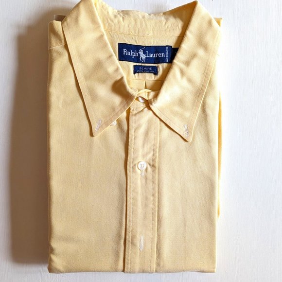 Ralph Lauren Men's Yellow Blaire Dress Shirt Short Sleeves XXL - Picture 1 of 2